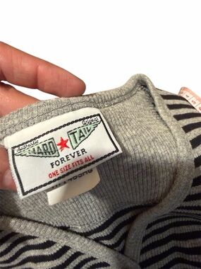 NWT Hard Tail Forever Striped Ribbed Dress Black Gray Y2K Vintage One Size